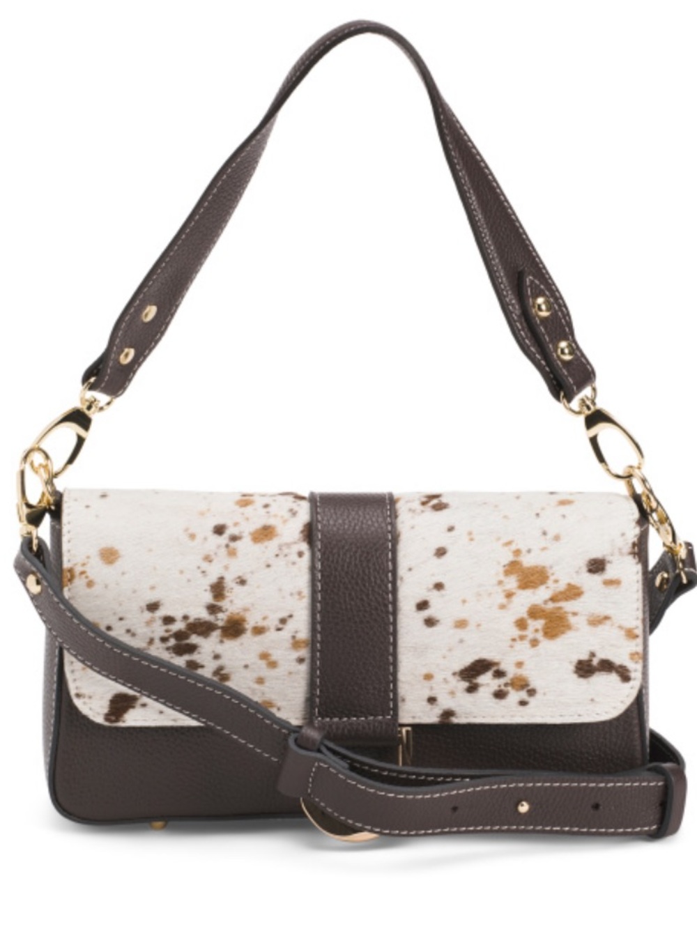 DIVINA Firenze Brown and White Speckled Shoulder Bag - Women